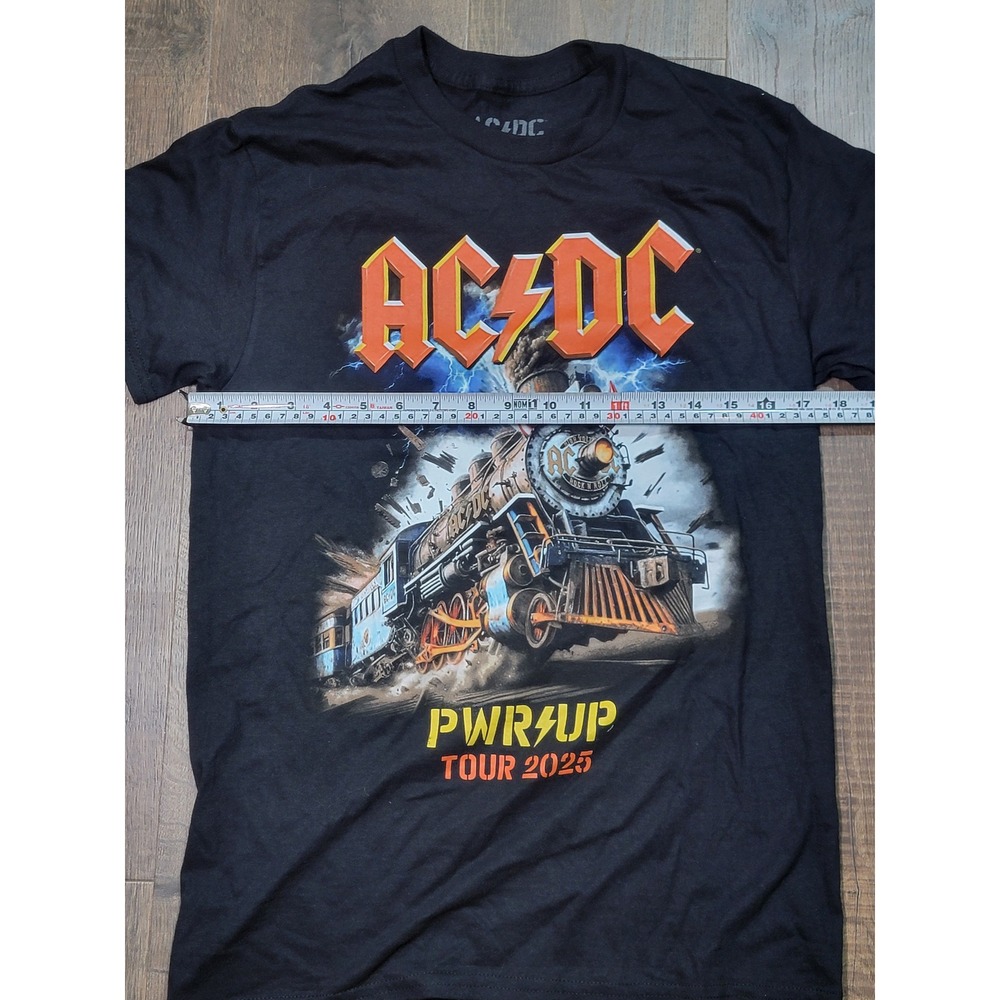 AC/DC PWR UP Tour 2025 North America Concert T-Shirt Mens Small Black Cotton